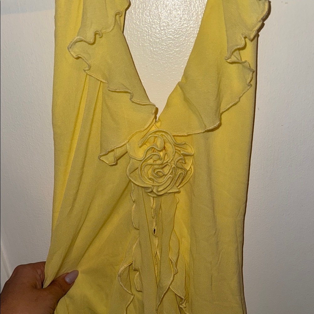 White Fox Boutique Yellow Ruffle Top